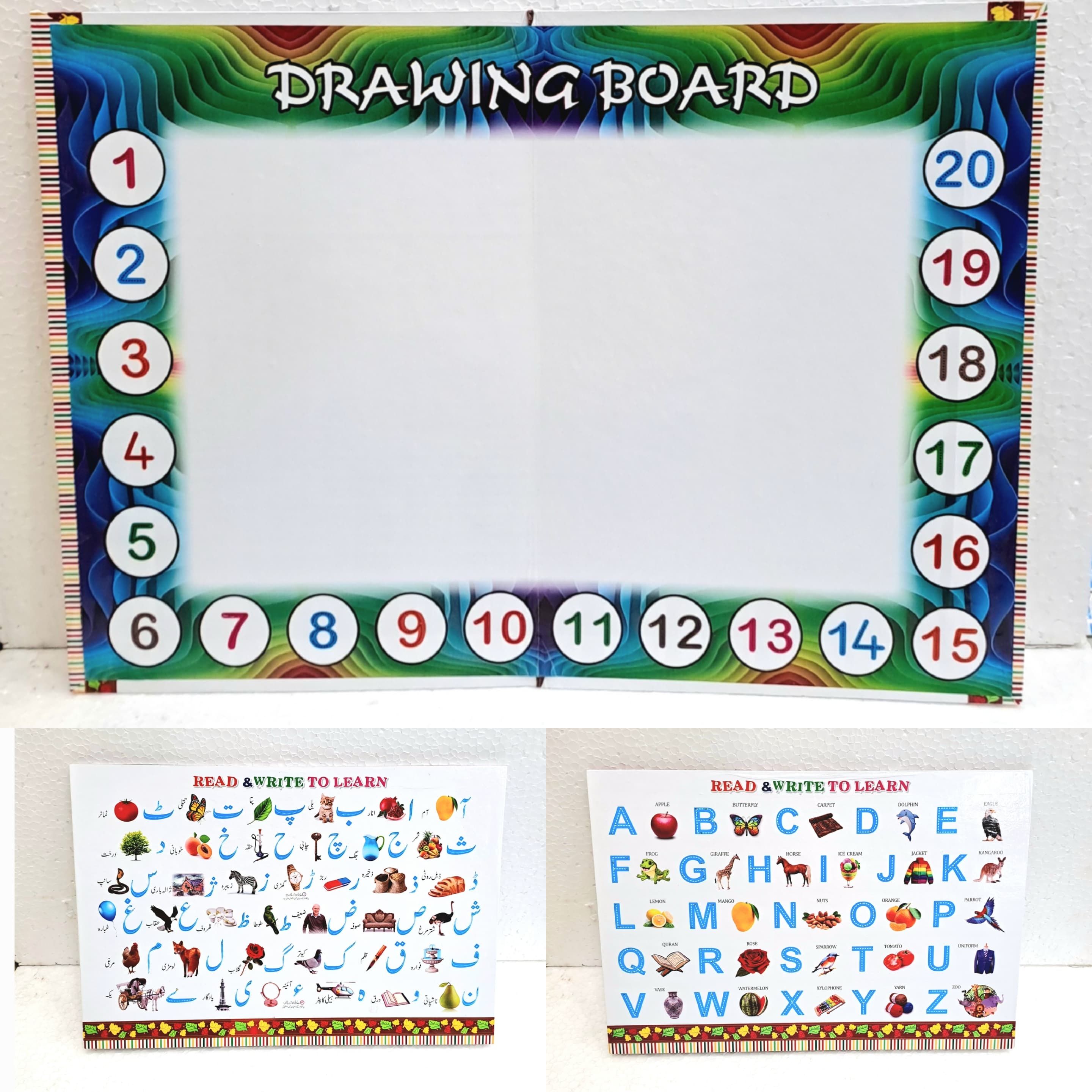 Read & Write White Board Foldable with Marker